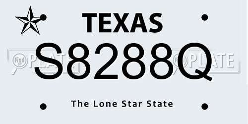 S8288Q Texas License Plate
