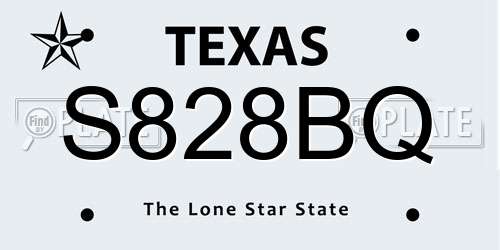 S828BQ Texas License Plate