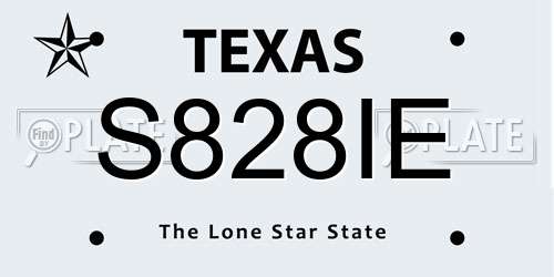 S828IE Texas License Plate