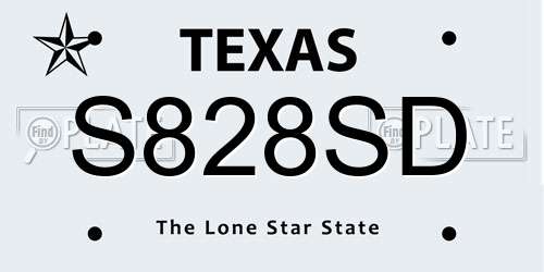 S828SD Texas License Plate