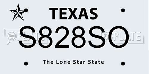 S828SO Texas License Plate