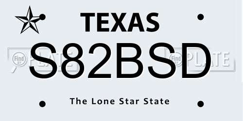 S82BSD Texas License Plate