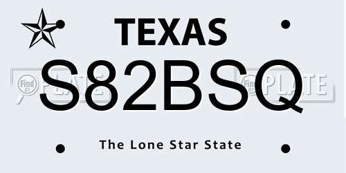S82BSQ Texas License Plate