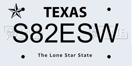 S82ESW Texas License Plate