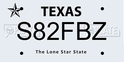 S82FBZ Texas License Plate