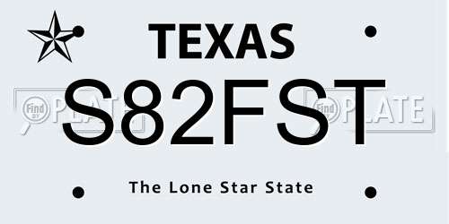 S82FST Texas License Plate