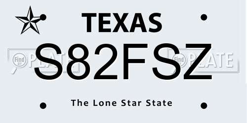 S82FSZ Texas License Plate