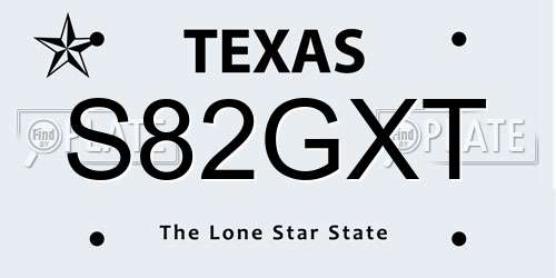 S82GXT Texas License Plate