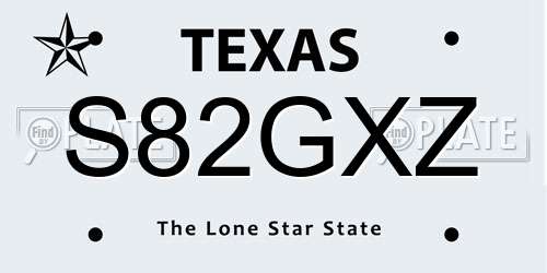 S82GXZ Texas License Plate