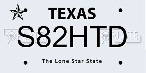 S82HTD Texas License Plate