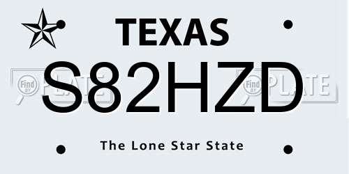 S82HZD Texas License Plate