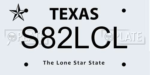 S82LCL Texas License Plate