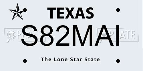 S82MAI Texas License Plate