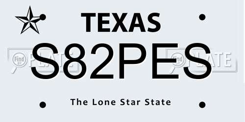 S82PES Texas License Plate