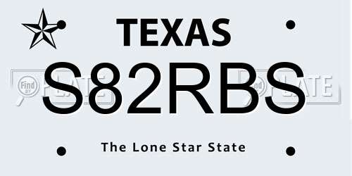 S82RBS Texas License Plate