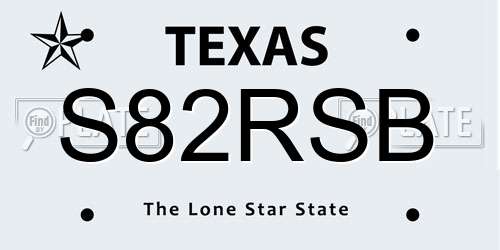 S82RSB Texas License Plate