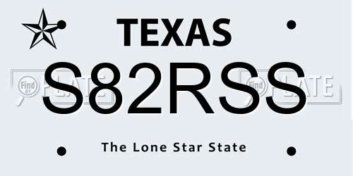 S82RSS Texas License Plate