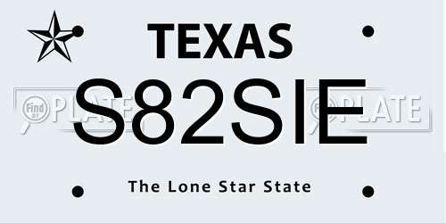 S82SIE Texas License Plate