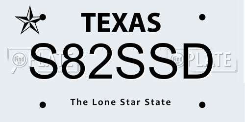 S82SSD Texas License Plate