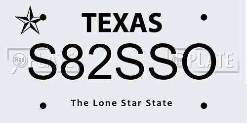 S82SSO Texas License Plate