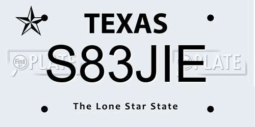 S83JIE Texas License Plate