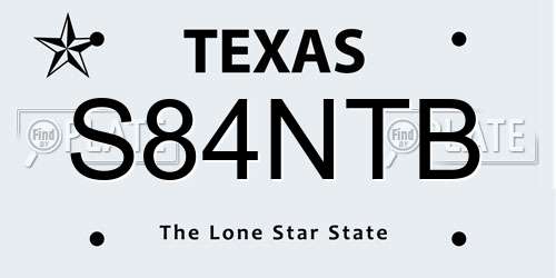 S84NTB Texas License Plate