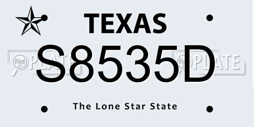 S8535D Texas License Plate