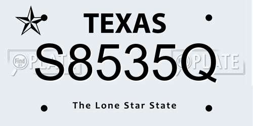 S8535Q Texas License Plate