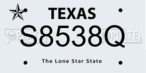 S8538Q Texas License Plate