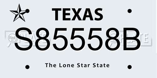 S85558B Texas License Plate