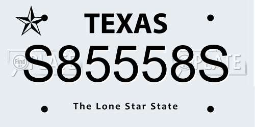 S85558S Texas License Plate