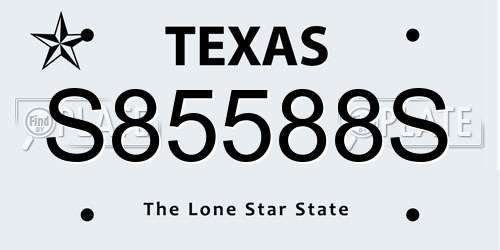 S85588S Texas License Plate