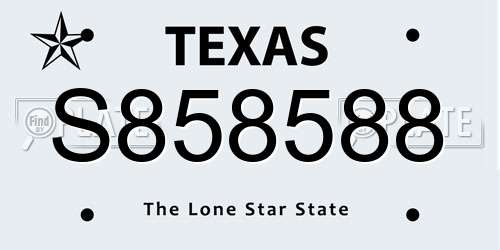 S858588 Texas License Plate