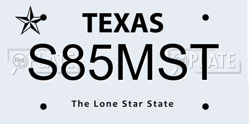 S85MST Texas License Plate