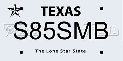S85SMB Texas License Plate