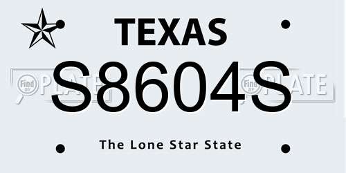 S8604S Texas License Plate