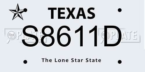 S8611D Texas License Plate