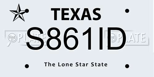 S861ID Texas License Plate