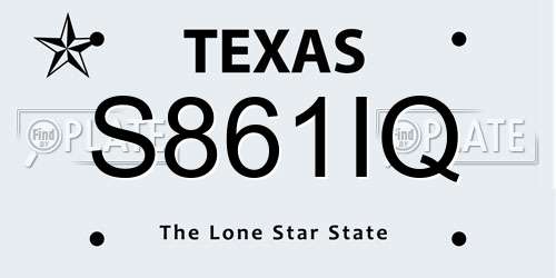 S861IQ Texas License Plate