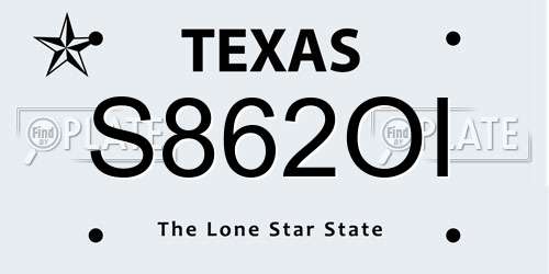 S862OI Texas License Plate
