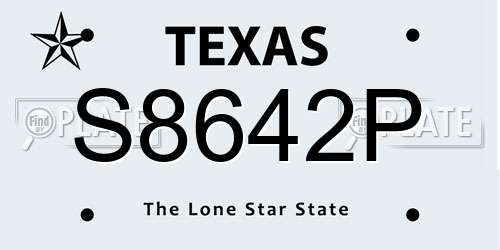 S8642P Texas License Plate