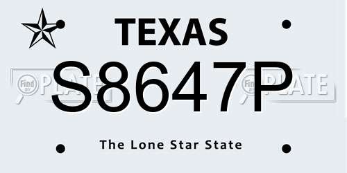 S8647P Texas License Plate
