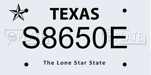 S8650E Texas License Plate