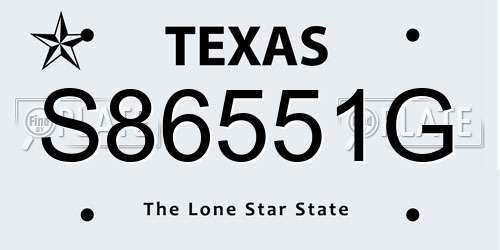 S86551G Texas License Plate