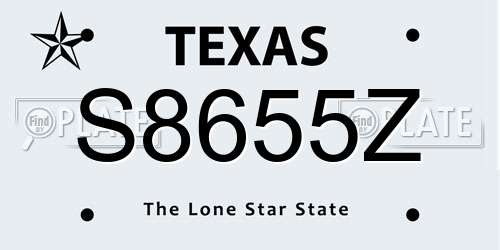 S8655Z Texas License Plate