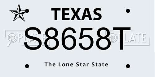 S8658T Texas License Plate