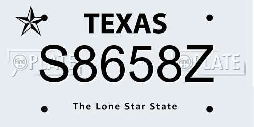 S8658Z Texas License Plate