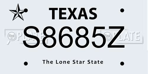 S8685Z Texas License Plate