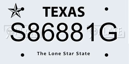 S86881G Texas License Plate