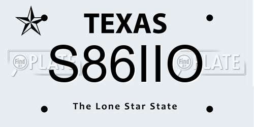 S86IIO Texas License Plate
